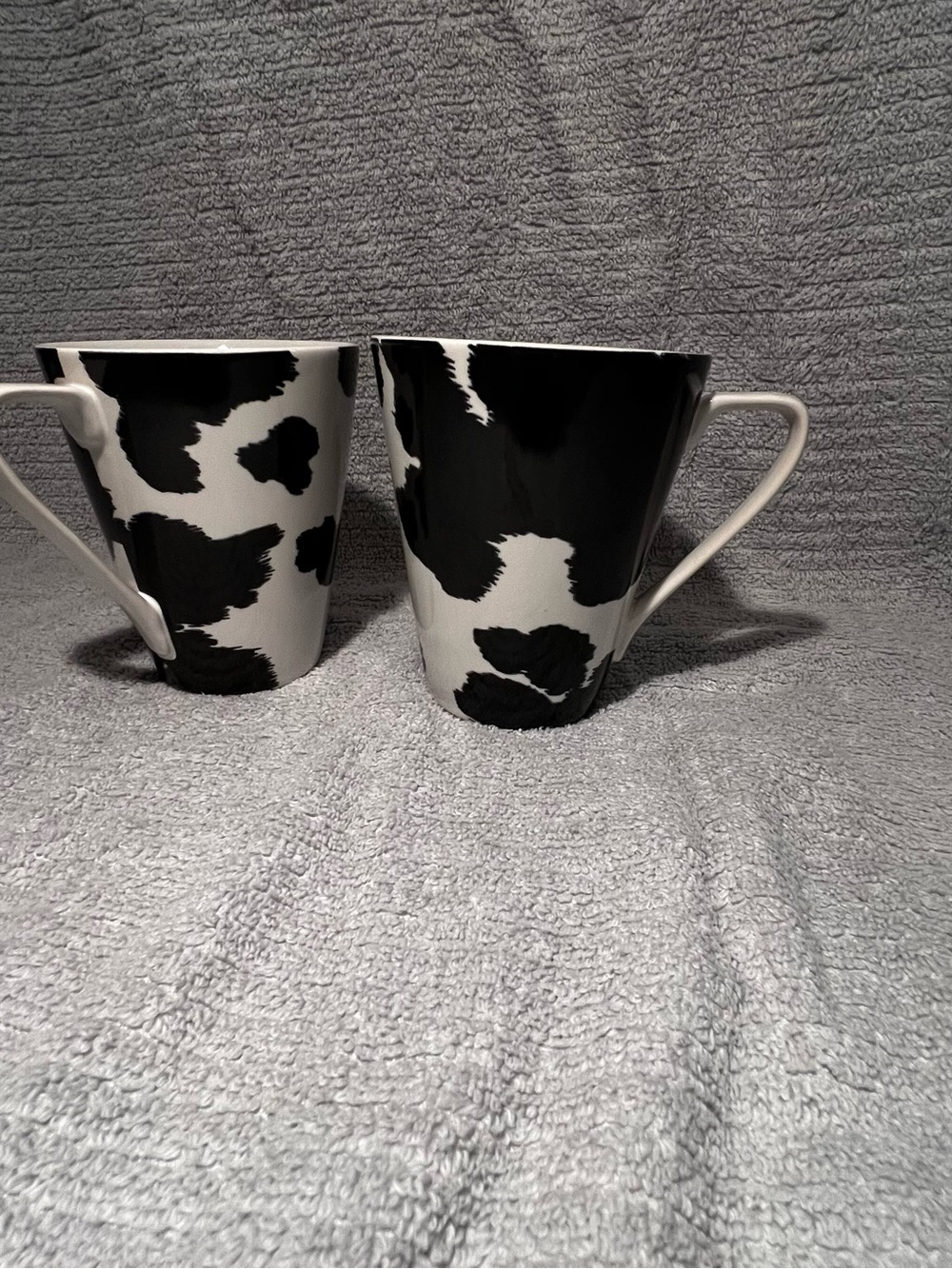 Cow Print Ceramic Mug Set - Black and White